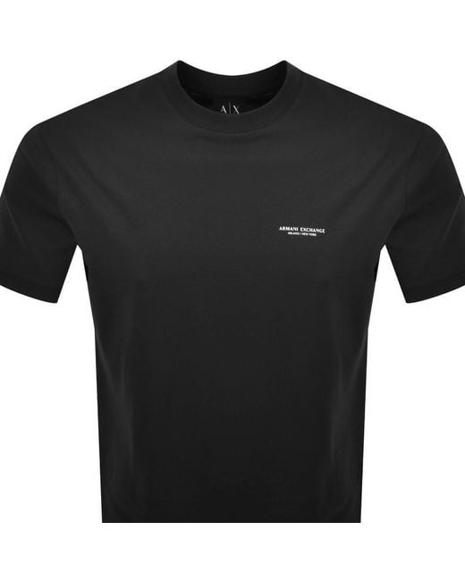ARMANI EXCHANGE Black Regular Fit T Shirt for men