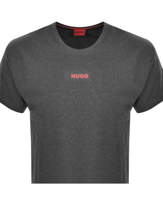 HUGO Gray Loungewear Linked T Shirt for men