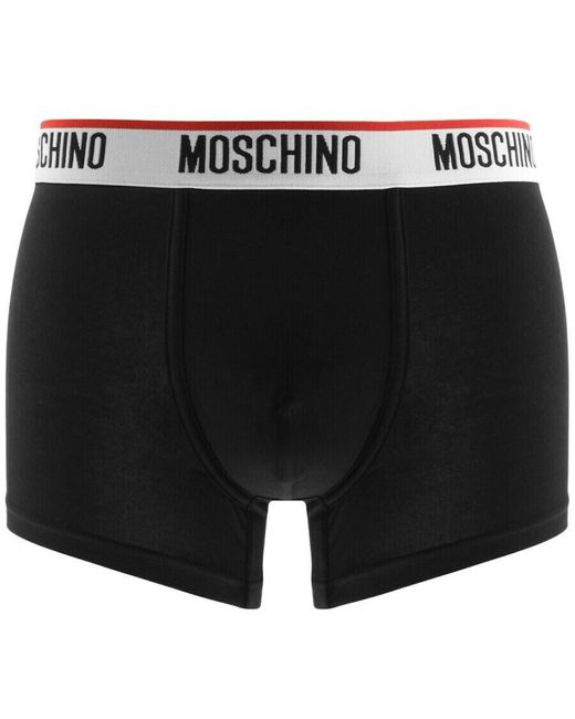 Moschino Black Underwear 3 Pack Trunks for men