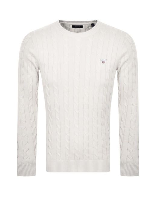 mens cable knit jumper cream