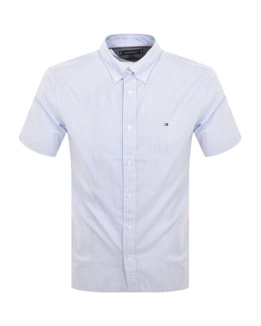 Tommy Hilfiger Blue Short Sleeve Flex Poplin Shirt for men