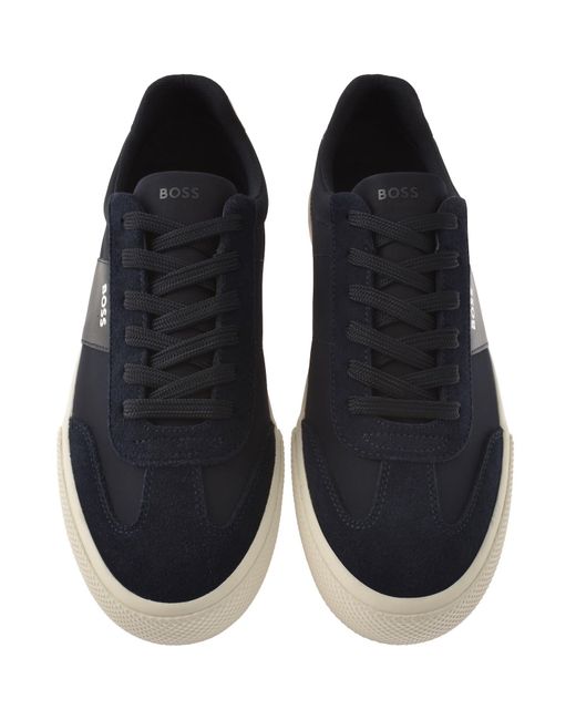 BOSS BUSINESS Blue Boss Aiden Tennis Trainers Dark for men