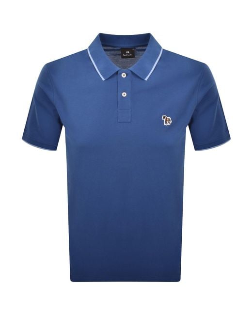 Paul Smith Blue Tipped Polo T Shirt for men