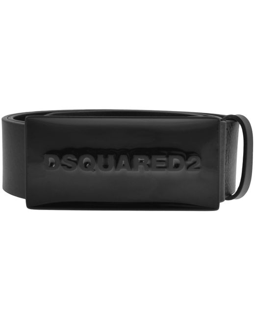 DSquared² Black Plaque Belt for men
