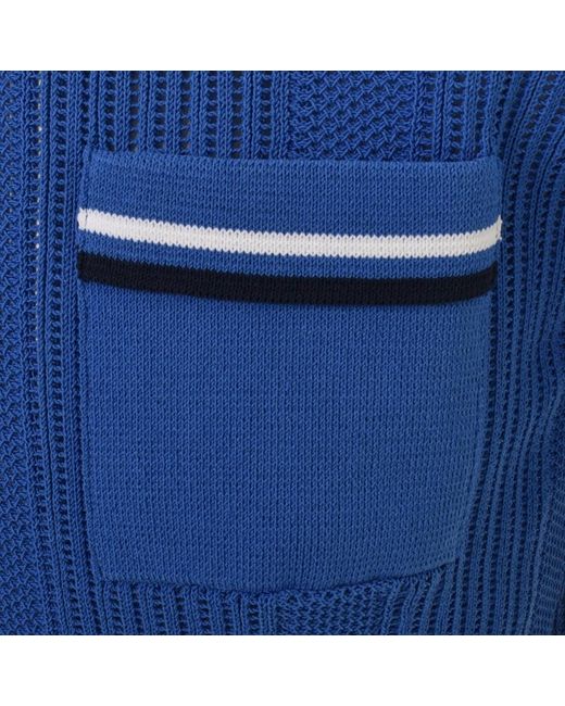 DSquared² Blue Knit Polo T Shirt for men