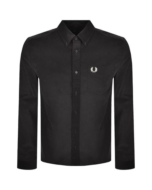 Fred Perry Black Needle Corduroy Shirt Anchor for men