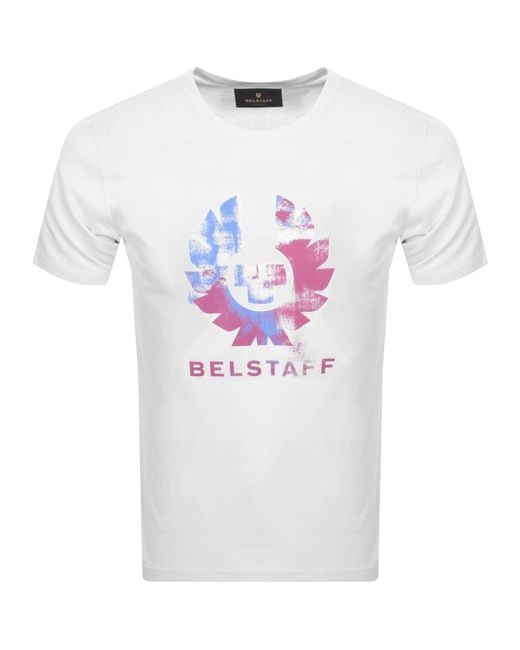Belstaff White Blur Phoenix Graphic T Shirt for men