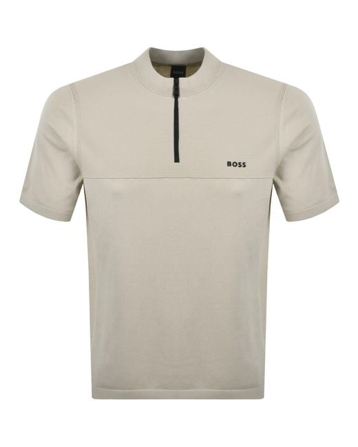 Boss Natural Boss Network Qaurter Zip Knit Jumper for men