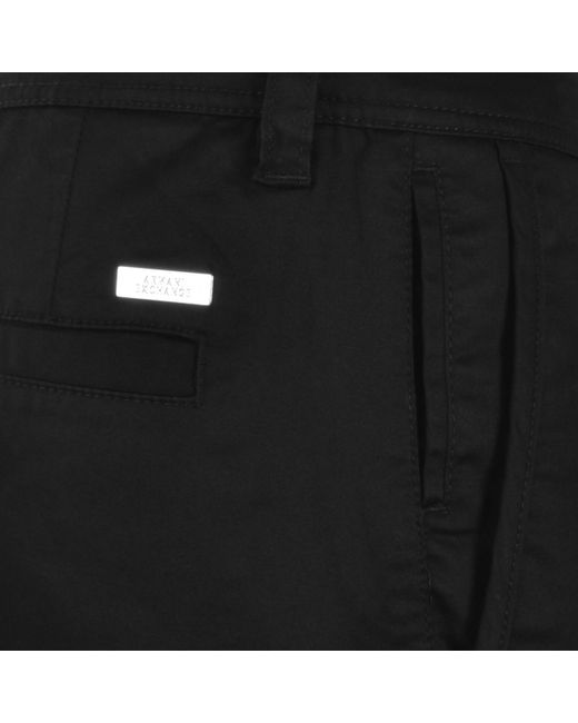 ARMANI EXCHANGE Black Chino Shorts for men