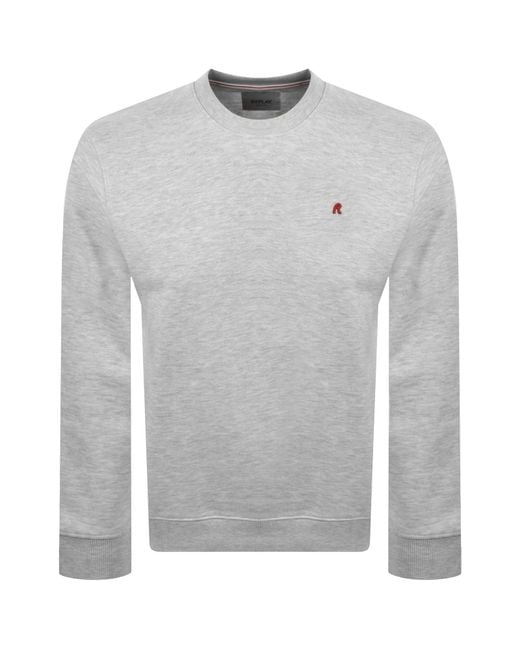 Replay Gray Crew Neck Sweatshirt for men