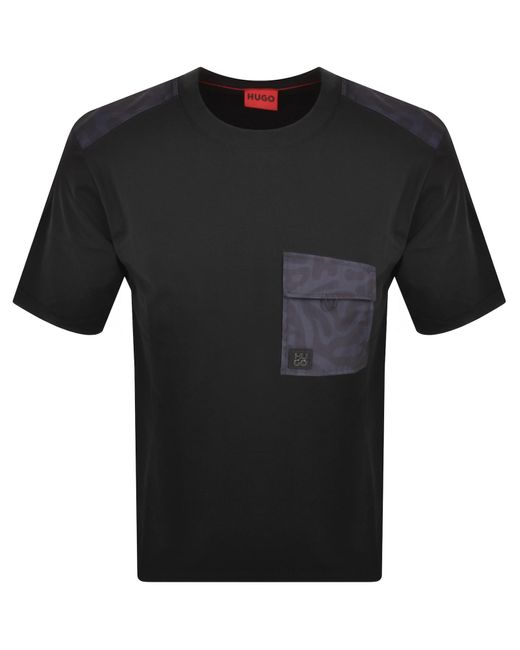 HUGO Black Dabieno T Shirt for men