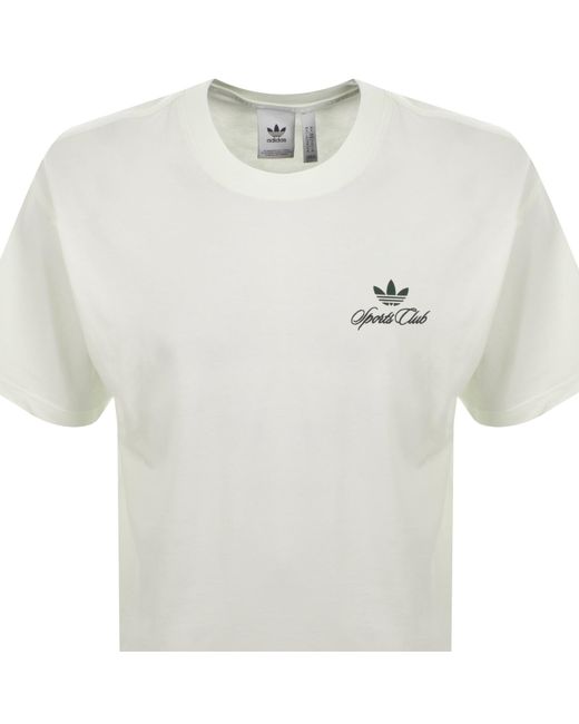 Adidas Originals White Sportclub Gfx T Shirt for men