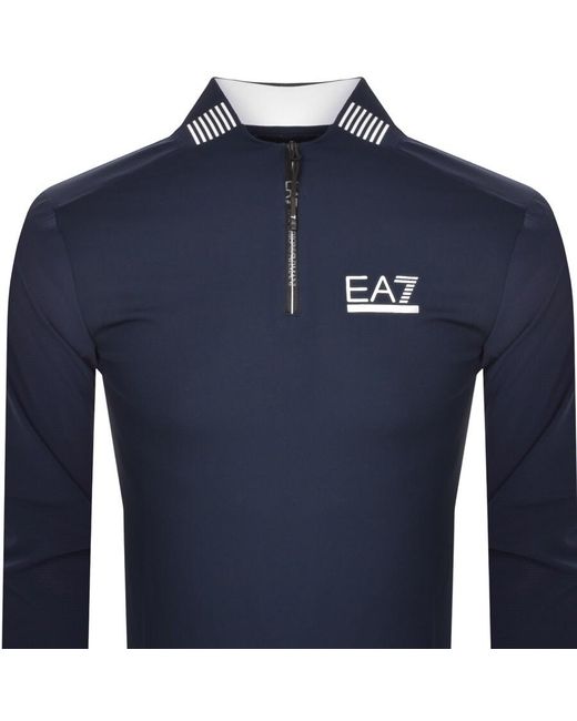 EA7 Blue Emporio Armani Long Sleeved T Shirt for men