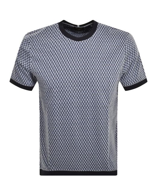 Ted Baker Blue Finity Jacquard T Shirt for men