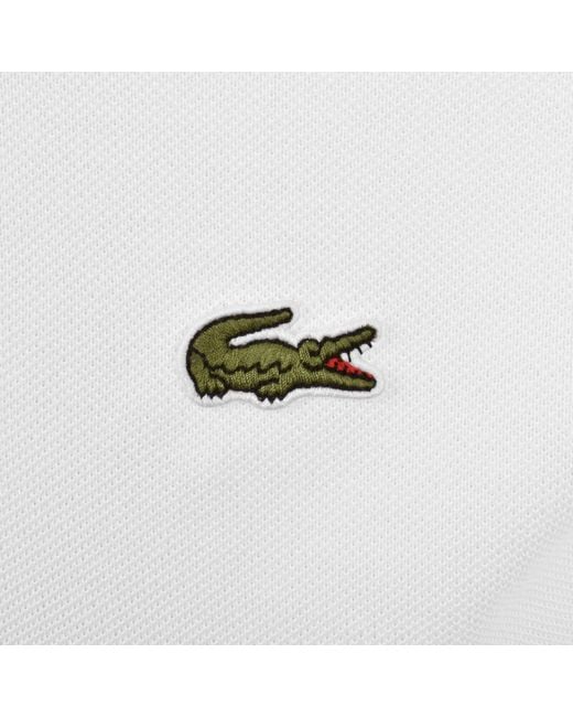 Lacoste White Short Sleeved Polo T Shirt for men