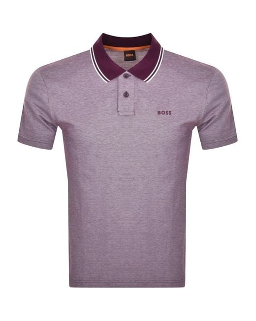 Boss Purple Boss Pe Oxford New Polo T Shirt for men