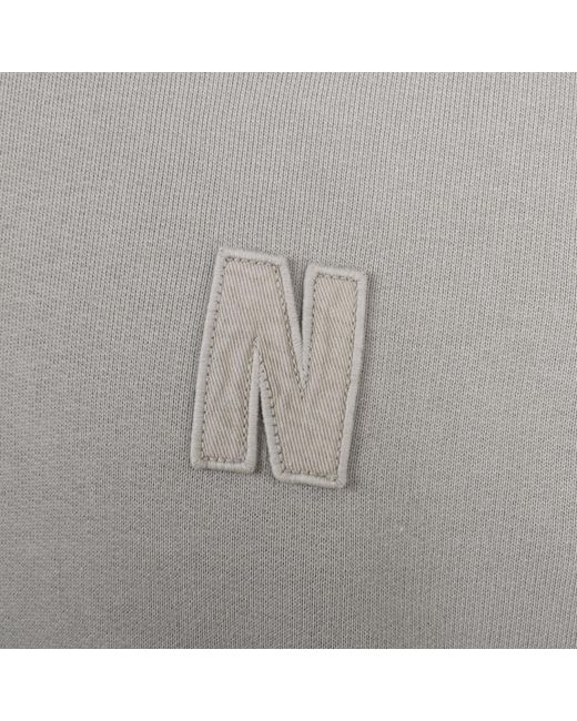 Norse Projects Gray Marten Relaxed Patch Hoodie for men
