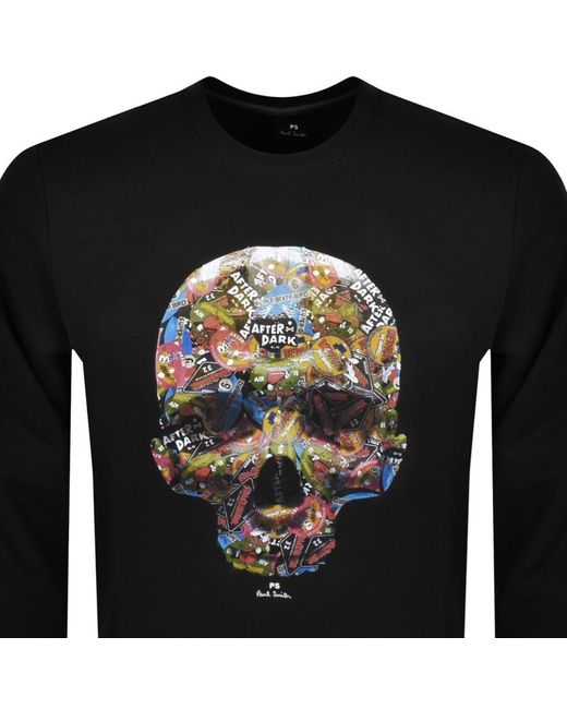 Paul Smith Black Skull Sticker Sweatshirt for men