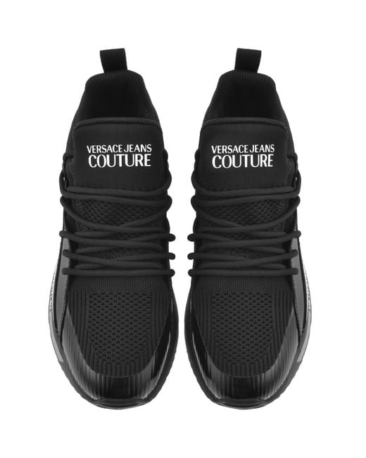 Versace Jeans Black Couture Tape Logo Trainers for men