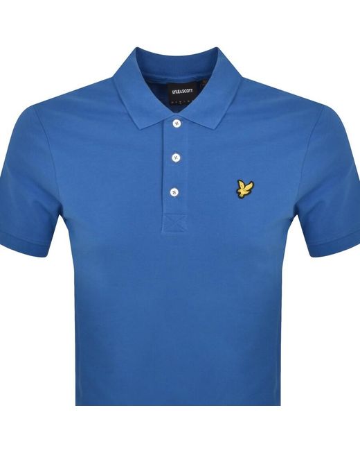 Lyle & Scott Blue Short Sleeved Polo T Shirt for men