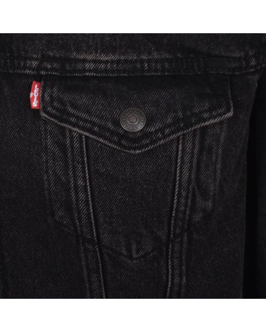 Levi's Black Denim Sherpa Trucker Jacket for men