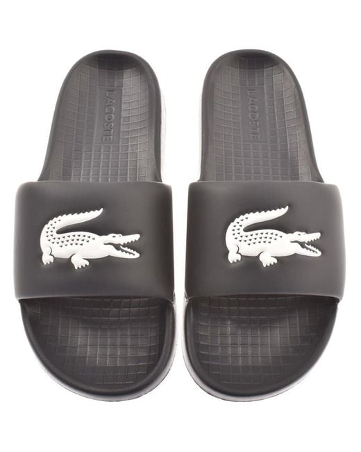 mens black lacoste sliders
