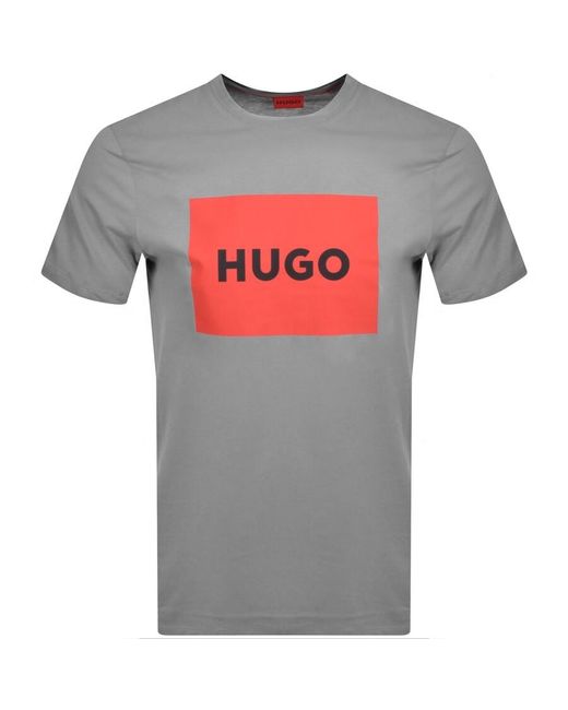 HUGO Gray Dulive222 Crew Neck T Shirt for men