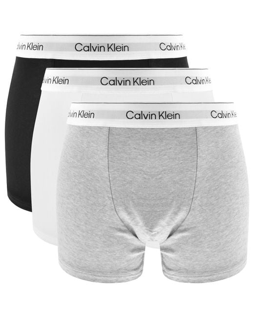 Calvin Klein Gray Underwear 3 Pack Trunks for men