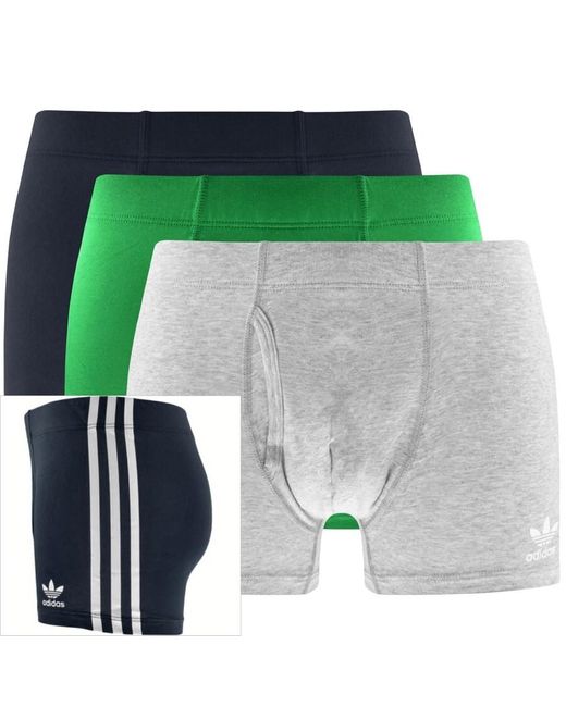 Adidas Originals Green Triple Pack Trunks for men