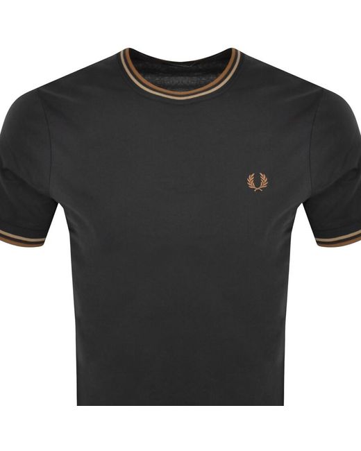 Fred Perry Black Twin Tipped T Shirt for men