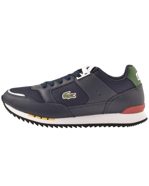Lacoste Leather Partner Piste Trainers in Navy (Blue) for Men | Lyst