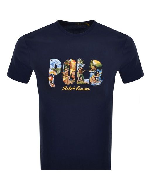 Ralph Lauren Blue Logo T Shirt for men