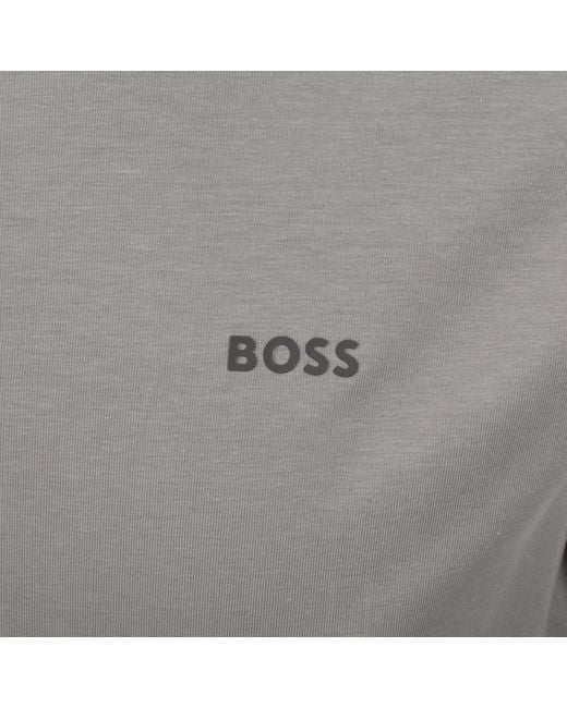 Boss Gray Boss Long Sleeved Stretch T Shirt for men