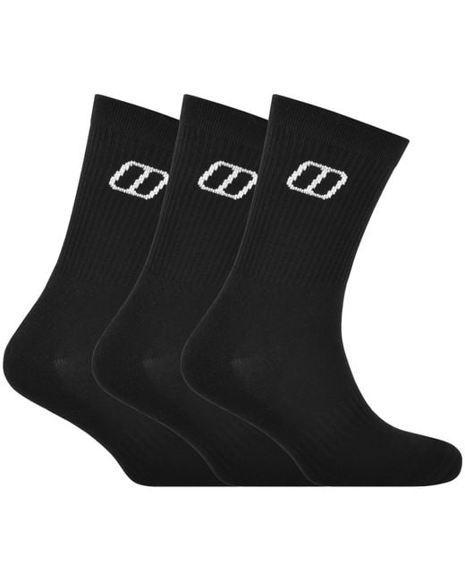 Berghaus Black 3 Pack Socks for men