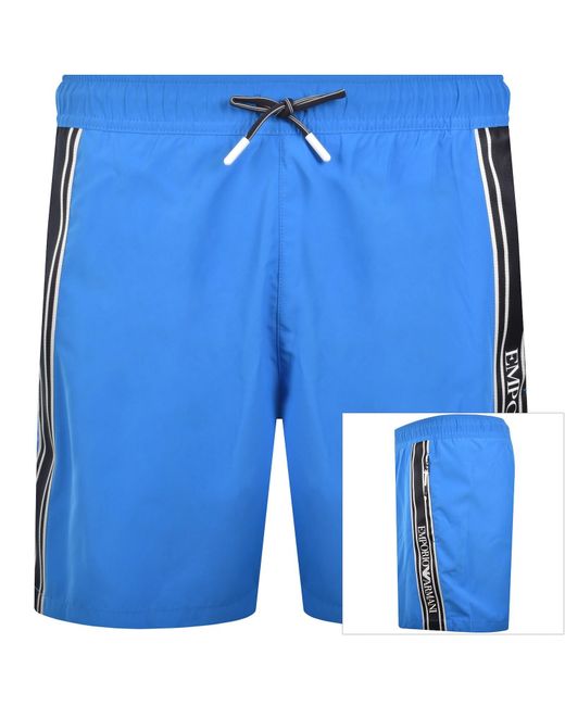 Armani Blue Emporio Boxer Swim Shorts for men