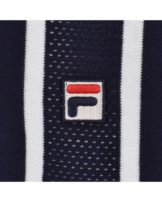 Fila Blue Fila Giorgio Crochet Polo Shirt Fila for men