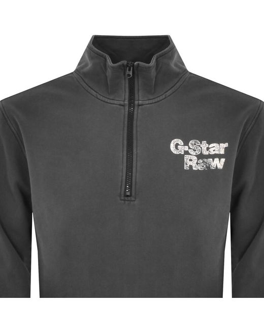 G-Star RAW Gray Raw Painted Logo Skipper Sweatshirt for men