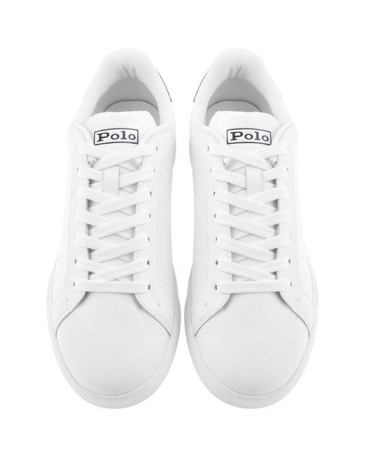 Ralph Lauren White Heritage Court Trainers for men