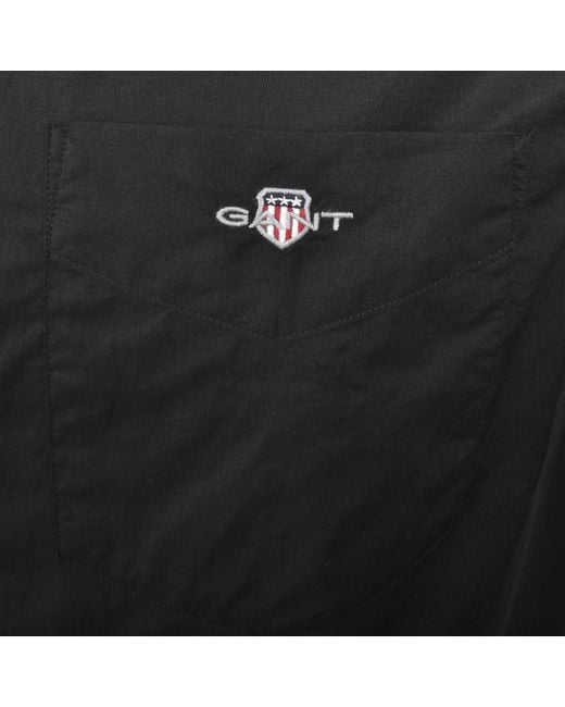 Gant Black Poplin Long Sleeved Shirt for men