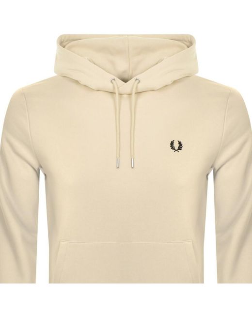 Fred Perry Natural Tipped Logo Hoodie Oatmeal for men