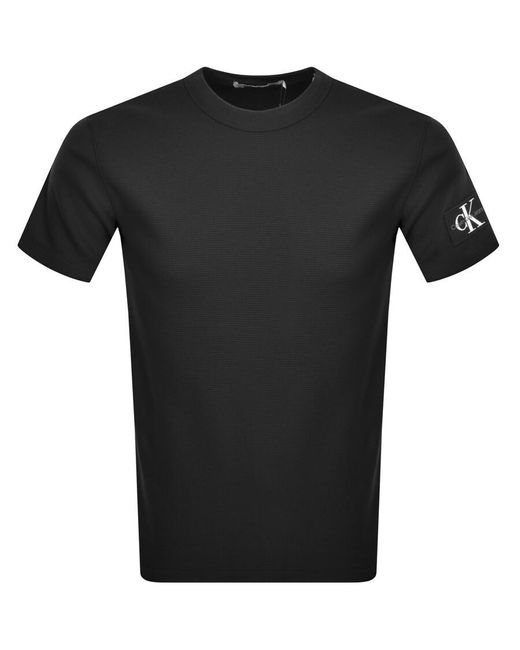 Calvin Klein Black Jeans Waffle Logo T Shirt for men