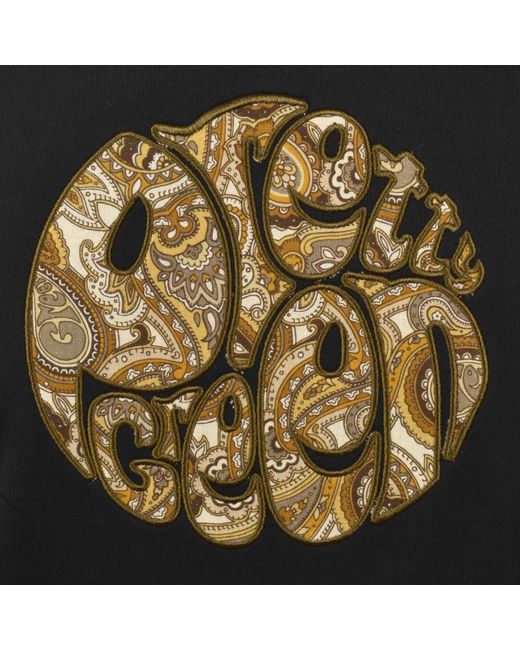 Pretty Green Black Hermosa Paisley Logo Hoodie for men