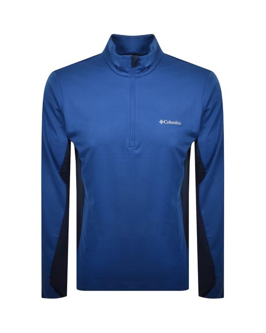 Columbia Blue Half Zip Track Top for men