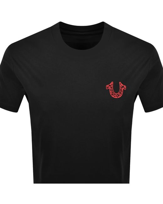 True Religion Black Spiral T Shirt for men