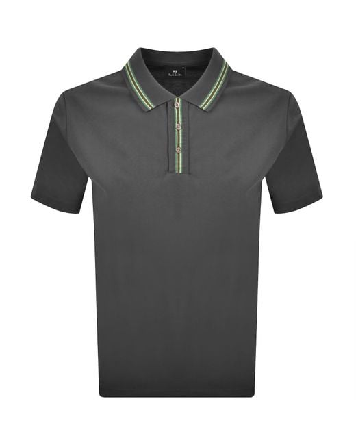 Paul Smith Gray Tipped Polo T Shirt for men