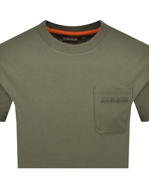Napapijri Green S-Fanes T Shirt Tea Leaf for men