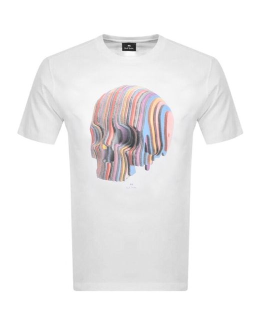 Paul Smith Cotton Ps By Skull Regular Fit T Shirt in White for Men | Lyst