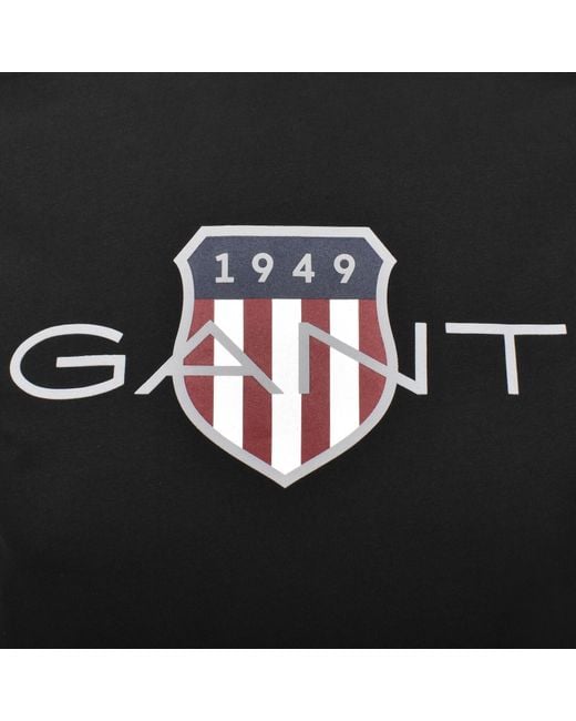 Gant Black Original Shield Graphic T Shirt for men