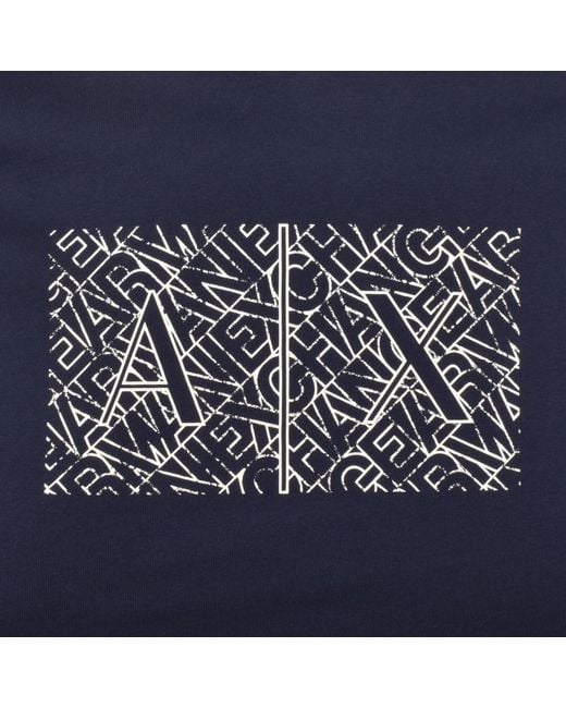 ARMANI EXCHANGE Blue Slim Fit Crew Neck T Shirt for men