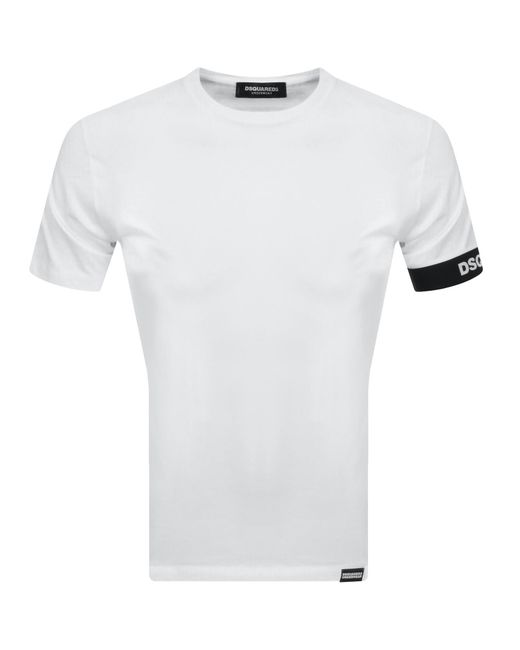 DSquared² White Sleeve Logo T Shirt for men